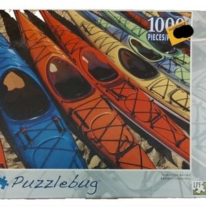 Puzzlebug Colorful Kayaks 1000 Piece Jigsaw Puzzle Age 10+ 2012 Missing 1 Piece